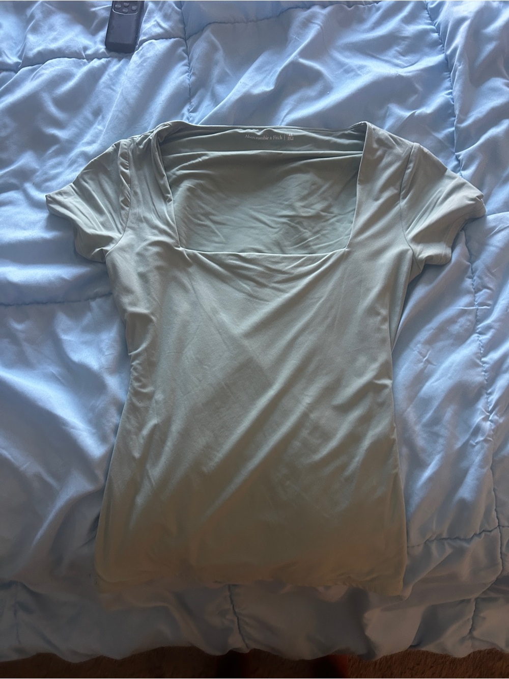 abercrombie and fitch Sage Green Square Neck Short Sleeve Tee